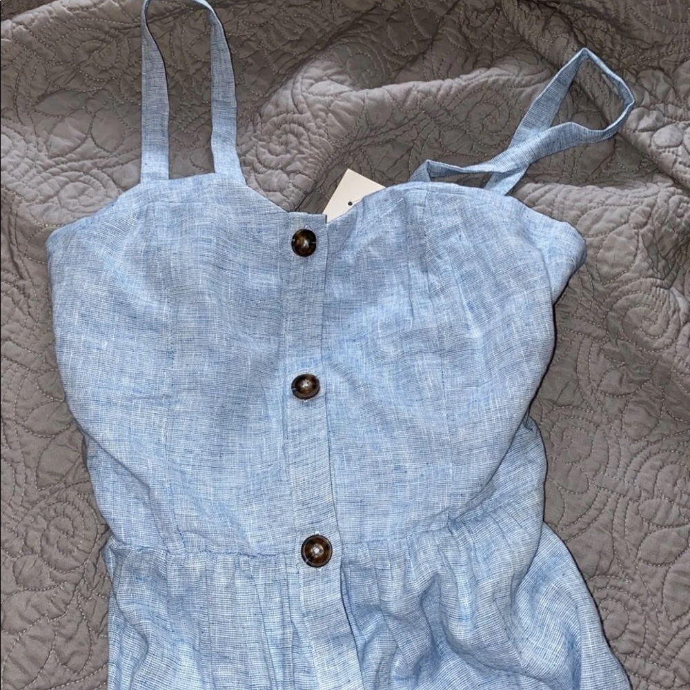 Light blue button up dress